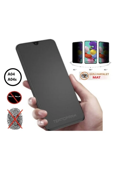 Samsung A04 Mat Hayalet Privacy Tam Kaplayan Kırılmaz Cam Seramik Nano Ekran Koruyucu ürün görseli 1