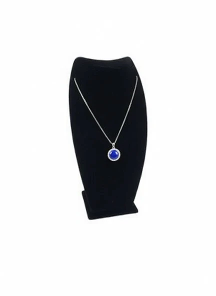 Dubai Model Süet Kumaş Siyah Renk 25/12 Cm Kolye - Zincir Ayaklı Stand ürün görseli 1