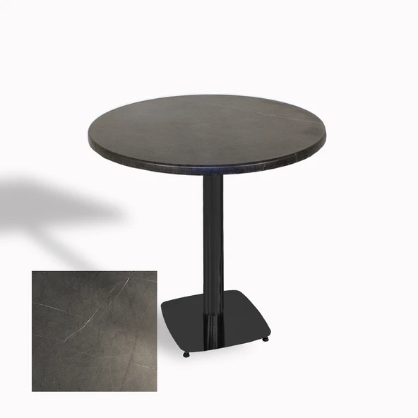 Tokyo Yuvarlak Masa (ESB) Çap 90cm - (Werzalit, Wermodin ve Allzalit Tabla) - Grey Marble ürün görseli 1