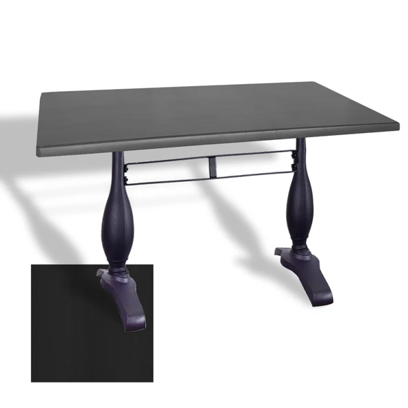 Çipa 3011 Döküm Ayak Masa 80x140 cm - (Werzalit, Wermodin ve Allzalit Tabla) - Siyah ürün görseli 1
