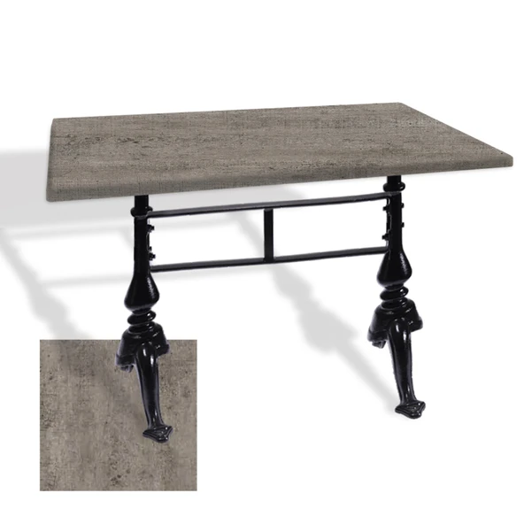 Çipa 3001 Döküm Ayak Masa 70x120 cm - (Werzalit, Wermodin ve Allzalit Tabla) - Kahve Oxid ürün görseli 1