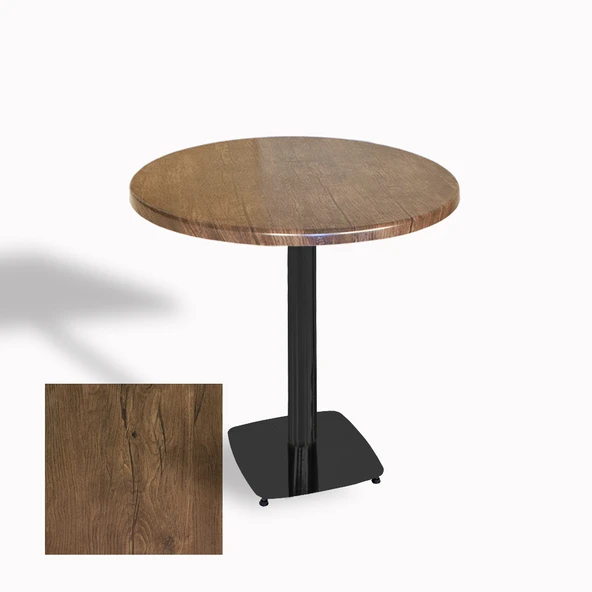 Tokyo Yuvarlak Masa (ESB) Çap 70cm - (Werzalit, Wermodin ve Allzalit Tabla) - Rustic Dark ürün görseli 1