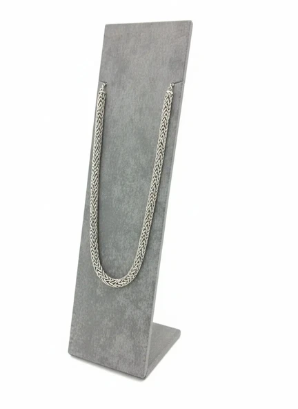 Moscow Model Süet Kumaş Gri Renk 40/10 Cm Ayaklı Takı Sergileme Standı ürün görseli 1