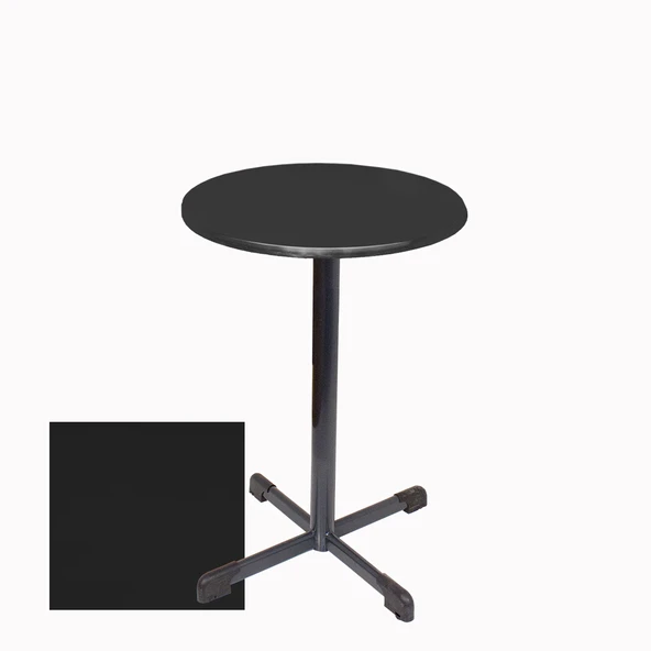 Bistro Masa Halley - (Werzalit, Wermodin ve Allzalit Tabla 70 cm çap) - Siyah ürün görseli 1