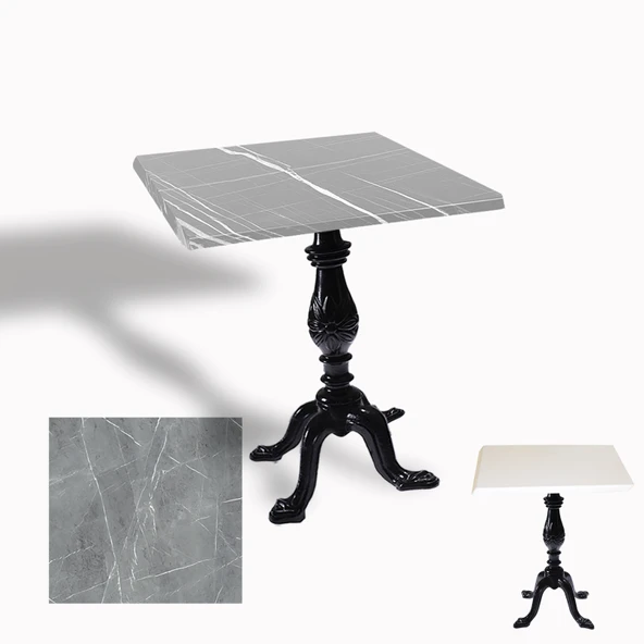 Çipa 1001 Döküm Ayak Kare Masa 60X60 cm - (Werzalit, Wermodin ve Allzalit Tabla) - Light Temperado ürün görseli 1