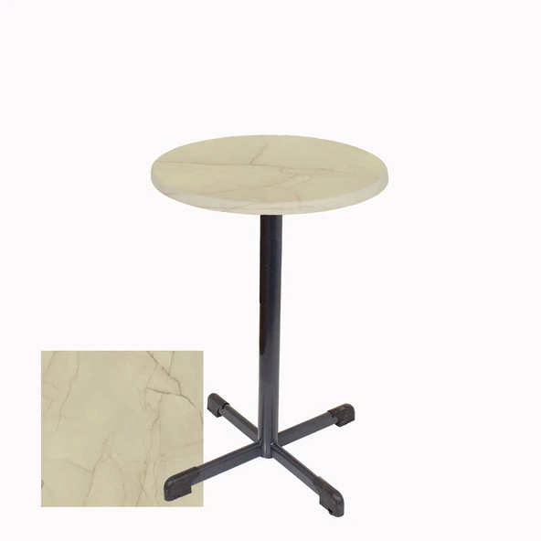 Bistro Masa Halley - (Werzalit, Wermodin ve Allzalit Tabla 60 cm çap) - Golden Marble ürün görseli 1