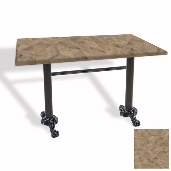 Çipa Döküm Ayak Masa 80x140 cm - (Werzalit, Wermodin ve Allzalit Tabla) - Edgy Wood ürün görseli 1