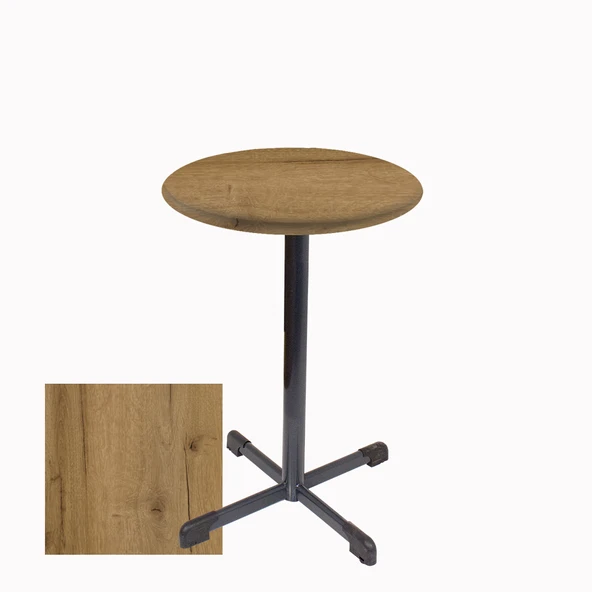 Bistro Masa Halley - (Werzalit, Wermodin ve Allzalit Tabla 70 cm çap) - Canyon Palace Oak ürün görseli 1