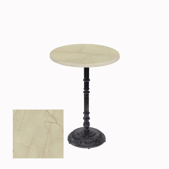 Bistro Döküm Ayak Çipa-6075 Masa -  (Werzalit, Wermodin ve Allzalit Tabla 70 cm çap) - Golden Marble ürün görseli 1