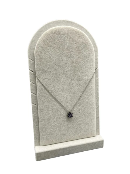 Batum Model Süet Kumaş Krem Renk 26/15 Cm Ayaklı Kolye Sergileme Standı ürün görseli 1