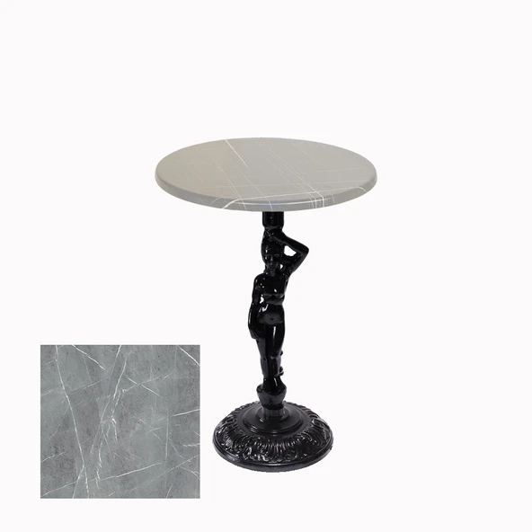 Bistro Döküm Ayak Çipa Angel Masa -  (Werzalit, Wermodin ve Allzalit Tabla 60 cm çap) - Light Temperado ürün görseli 1