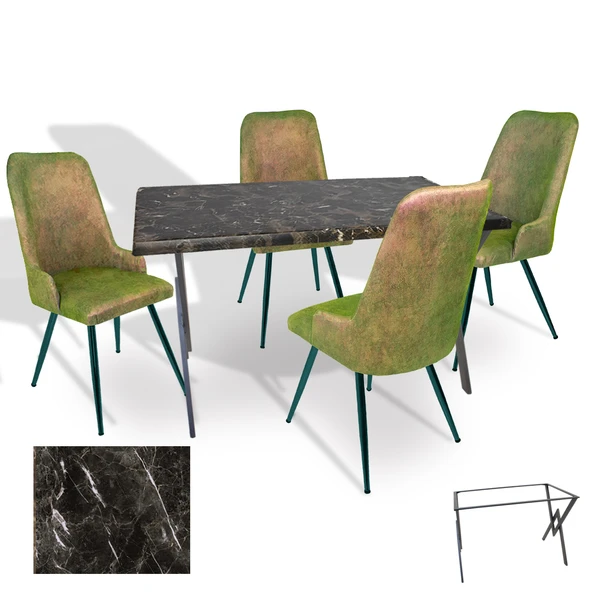 Anemon - Çırağan Masa Takımı (Werzalit, Allzalit, Vermodin Tabla 80x140) - (Teramo - Kapiçino) ürün görseli 1