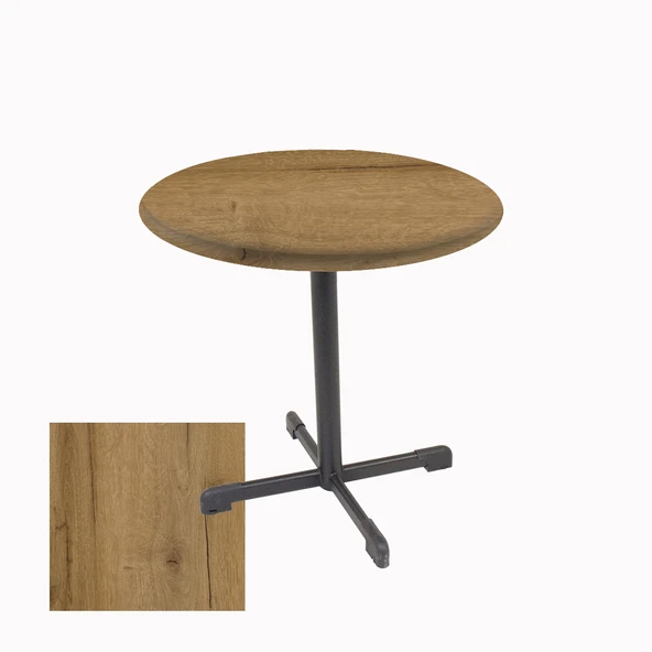 Halley Yuvarlak ESB Masa Çap 70cm - (Werzalit, Wermodin ve Allzalit Tabla) - Canyon Palace Oak ürün görseli 1
