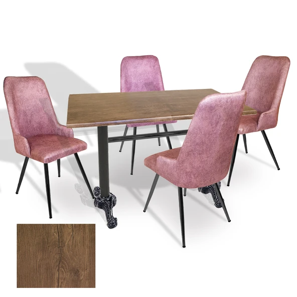 Çipa - Çırağan Mutfak Masa Takımı - 80x140 (Werzalit, Wermodin ve Allzalit Tabla) - (Rustic Dark - Pembe) ürün görseli 1