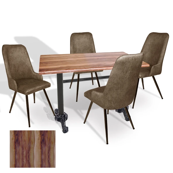 Çipa - Çırağan Mutfak Masa Takımı - 80x140 (Werzalit, Wermodin ve Allzalit Tabla) - (Indiana Wood - Kahve) ürün görseli 1