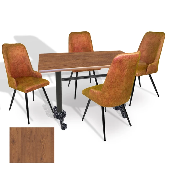 Çipa - Çırağan Mutfak Masa Takımı - 70x120 (Werzalit, Wermodin ve Allzalit Tabla) - (Novagento - Kiremit) ürün görseli 1