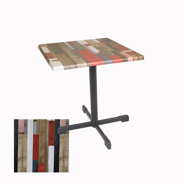 Halley Kare Masa 70x70 cm - (Werzalit, Wermodin ve Allzalit Tabla) - Red Wood ürün görseli 1