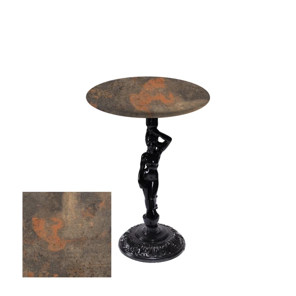 Bistro Döküm Ayak Çipa Angel Masa -  (Werzalit, Wermodin ve Allzalit Tabla 70 cm çap) - Metalic Oxid 1 ürün görseli 1