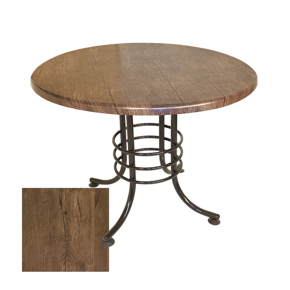 Buket Mega Yuvarlak ESB Masa Çap 107cm - (Werzalit, Wermodin ve Allzalit Tabla) - Rustik Dark ürün görseli 1