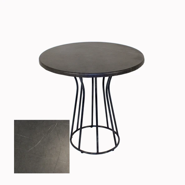 Palermo Yuvarlak Masa Çap 80cm - (Werzalit, Wermodin ve Allzalit Tabla) - Grey Marble ürün görseli 1