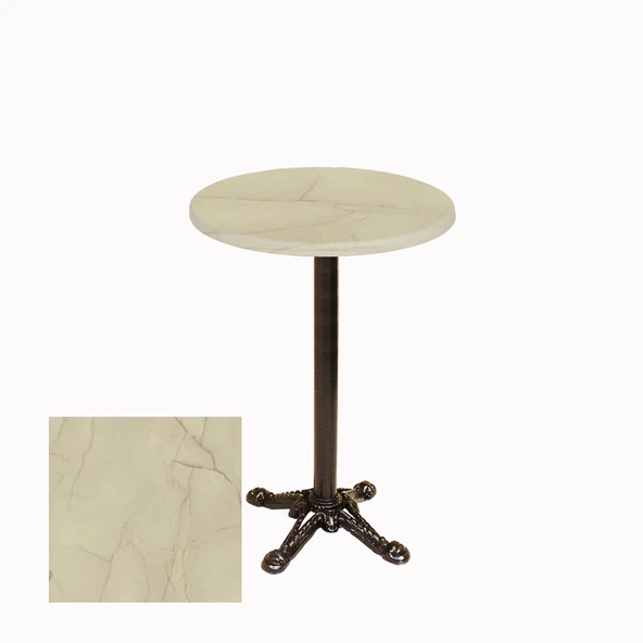 Bistro Döküm Ayak Çipa Masa -  (Werzalit, Wermodin ve Allzalit Tabla 70 cm çap) -  Golden Marble ürün görseli 1