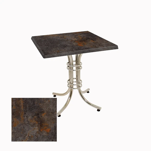Buket Kare Masa 80x80cm  - (Werzalit, Wermodin ve Allzalit Tabla) - Metalic Oxid 3 ürün görseli 1