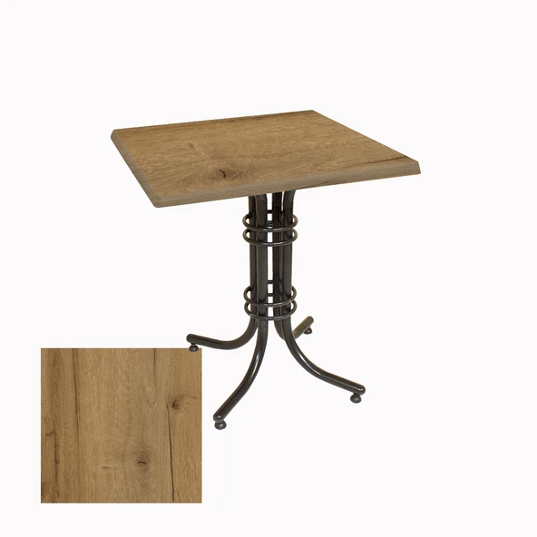 Buket Kare ESB Masa 60x60cm - (Werzalit, Wermodin ve Allzalit Tabla) - Canyon Palace Oak ürün görseli 1