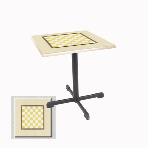 Halley Kare Masa 80x80 cm - (Werzalit, Wermodin ve Allzalit Tabla) - Satranç Krem ürün görseli 1