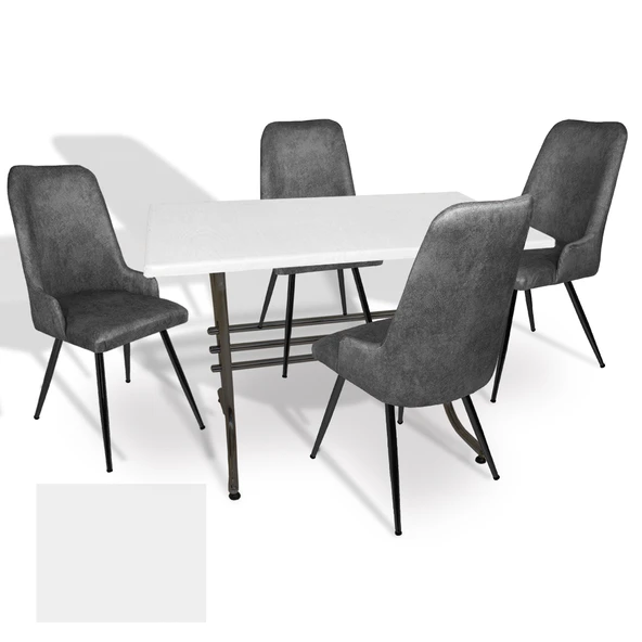 Japon - Çırağan Masa Takımı - 70x120 (Werzalit, Wermodin ve Allzalit Tabla) - (Beyaz - Füme) ürün görseli 1