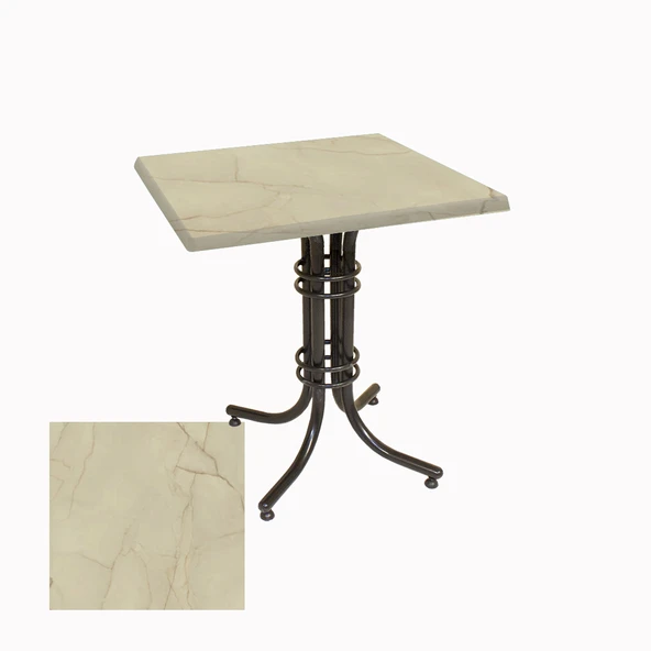 Buket Kare ESB Masa 60x60cm - (Werzalit, Wermodin ve Allzalit Tabla) - Golden Marble ürün görseli 1