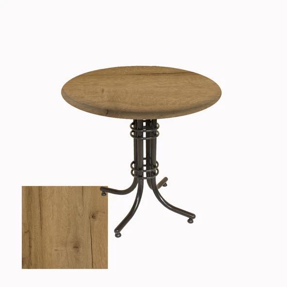 Buket Yuvarlak ESB Masa Çap 90cm - (Werzalit, Wermodin ve Allzalit Tabla) - Canyon Palace Oak ürün görseli 1