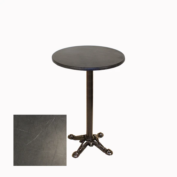 Bistro Döküm Ayak Çipa Masa -  (Werzalit, Wermodin ve Allzalit Tabla 60 cm çap) - Grey Marble ürün görseli 1