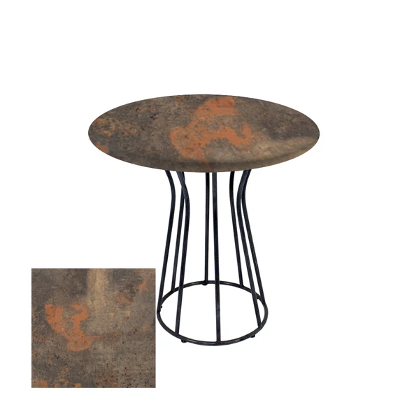 Palermo Yuvarlak Masa Çap 80cm - (Werzalit, Wermodin ve Allzalit Tabla) - Metalic Oxid 1 ürün görseli 1
