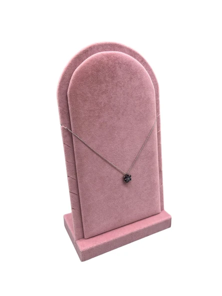 Batum Model Süet Kumaş Pembe Renk 26/15 Cm Ayaklı Kolye Sergileme Standı ürün görseli 1