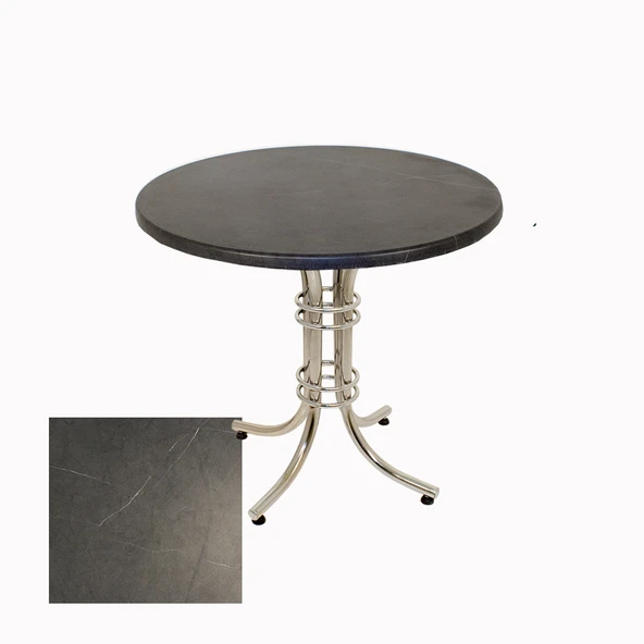 Buket Yuvarlak Masa Çap 80cm - (Werzalit, Wermodin ve Allzalit Tabla) - Grey Marble ürün görseli 1