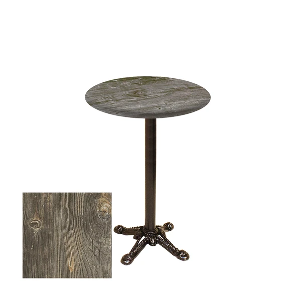 Bistro Döküm Ayak Çipa Masa -  (Werzalit, Wermodin ve Allzalit Tabla 70 cm çap) -  Old Pine ürün görseli 1