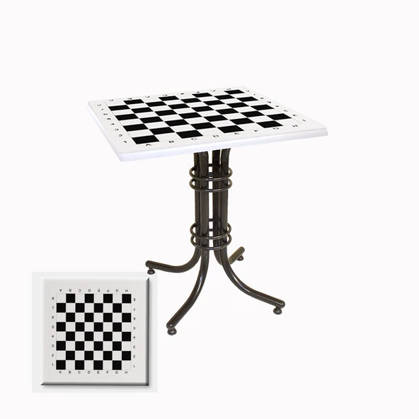 Buket Kare ESB Masa 80x80cm - (Werzalit, Wermodin ve Allzalit Tabla) - Satranç Beyaz ürün görseli 1