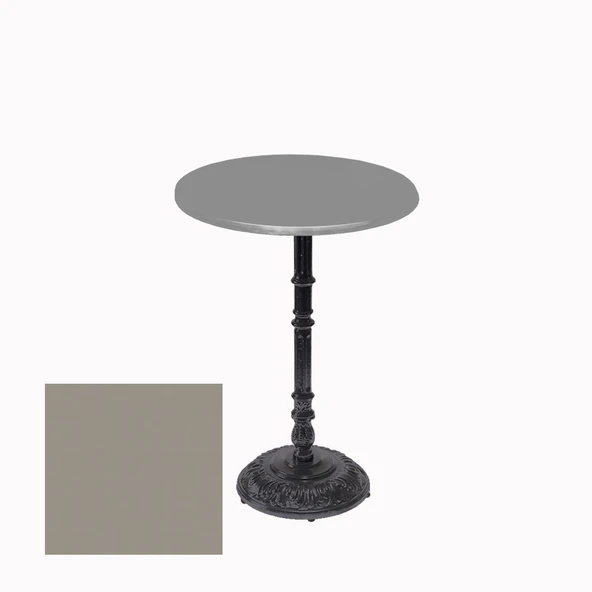 Bistro Döküm Ayak Çipa-6075 Masa -  (Werzalit, Wermodin ve Allzalit Tabla 60 cm çap) - Koyu Gri ürün görseli 1