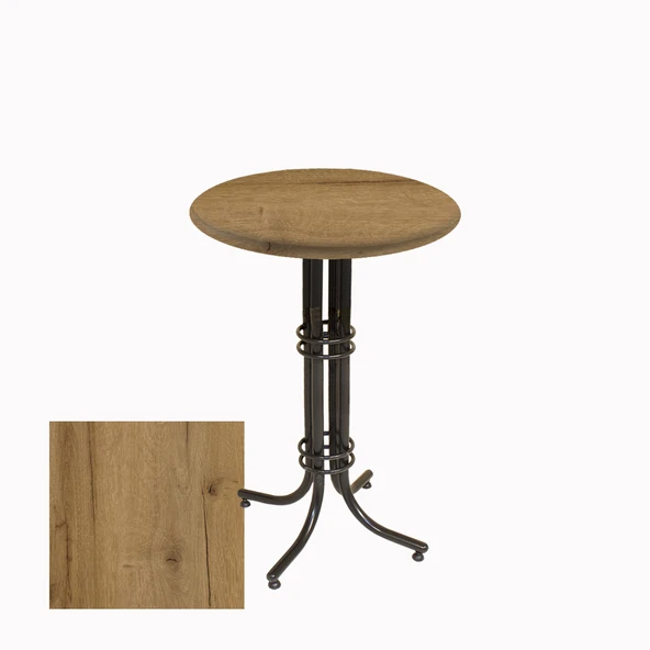 Bistro Masa Buket - (Werzalit, Wermodin ve Allzalit Tabla 60 cm çap) - Canyon Palace Oak ürün görseli 1