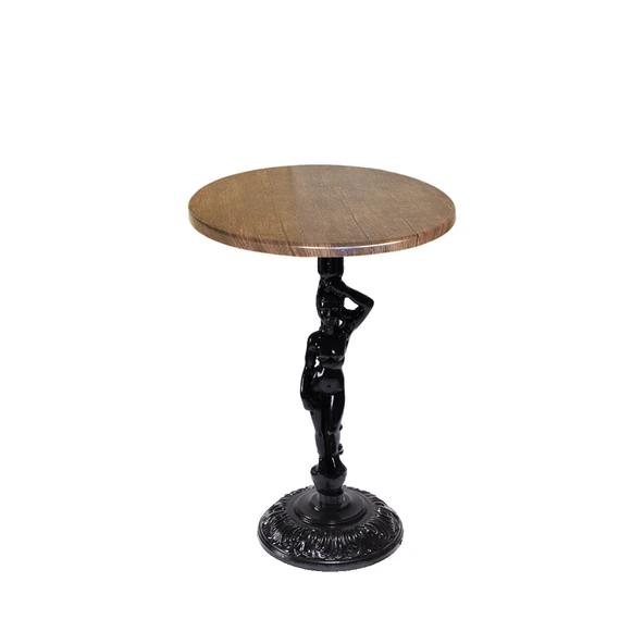 Bistro Döküm Ayak Çipa Angel Masa -  (Werzalit, Wermodin ve Allzalit Tabla 70 cm çap) - Rustik Dark ürün görseli 1