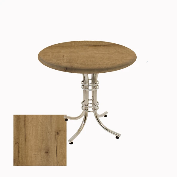 Buket Yuvarlak Masa Çap 60cm - (Werzalit, Wermodin ve Allzalit Tabla) - Canyon Palace Oak ürün görseli 1