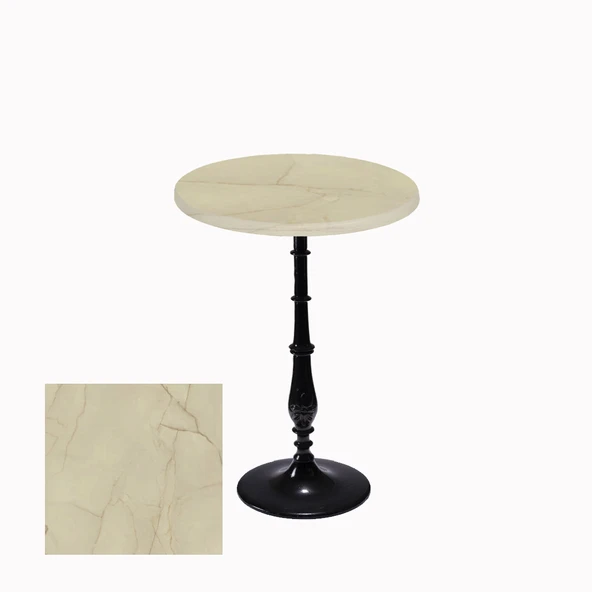 Bistro Döküm Ayak Çipa-6006 Masa -  (Werzalit, Wermodin ve Allzalit Tabla 70 cm çap) - Golden Marble ürün görseli 1