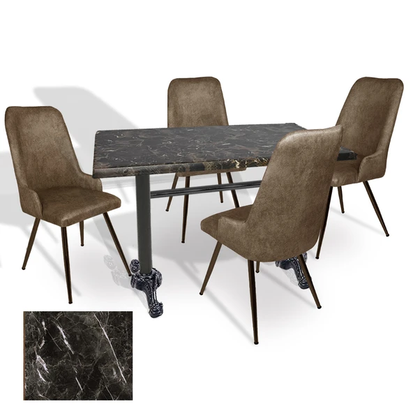 Çipa - Çırağan Mutfak Masa Takımı - 70x120 (Werzalit, Wermodin ve Allzalit Tabla) - (Teramo - Kahve) ürün görseli 1