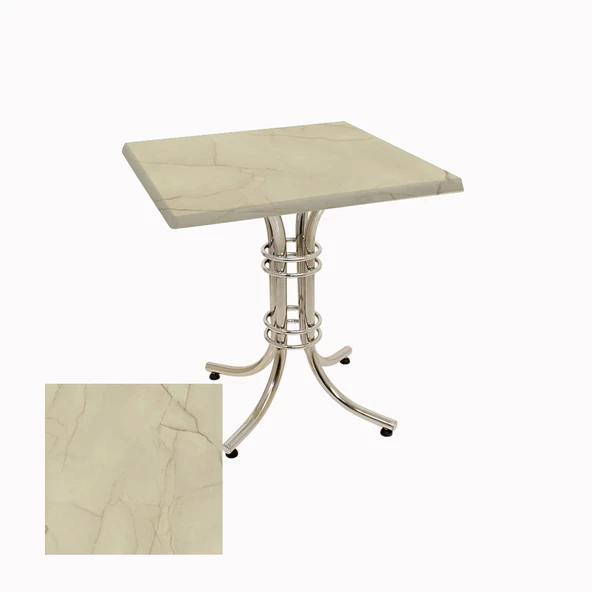 Buket Kare Masa 60x60cm  - (Werzalit, Wermodin ve Allzalit Tabla) - Golden Marble ürün görseli 1