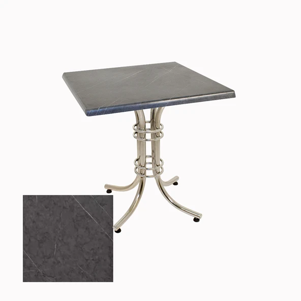 Buket Kare Masa 60x60cm  - (Werzalit, Wermodin ve Allzalit Tabla) - Grey Marble ürün görseli 1