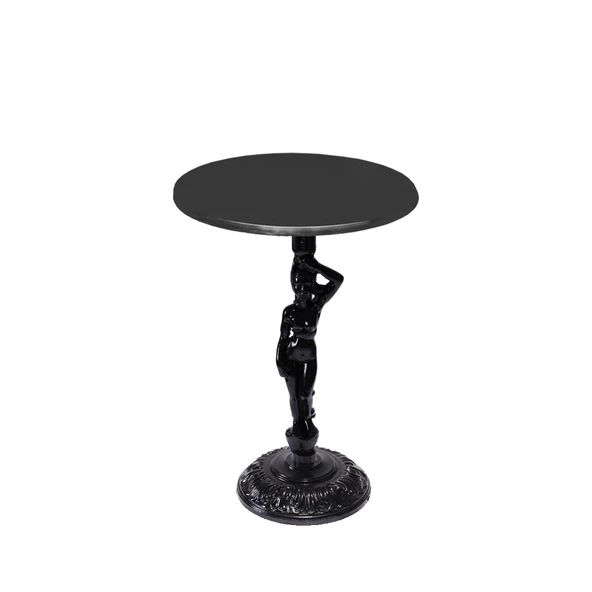 Bistro Döküm Ayak Çipa Angel Masa -  (Werzalit, Wermodin ve Allzalit Tabla 70 cm çap) - Siyah ürün görseli 1
