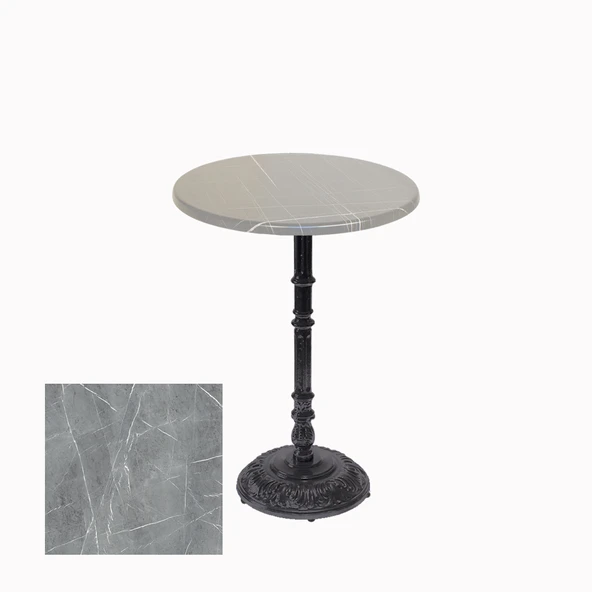 Bistro Döküm Ayak Çipa-6075 Masa -  (Werzalit, Wermodin ve Allzalit Tabla 60 cm çap) - Light Temperado ürün görseli 1