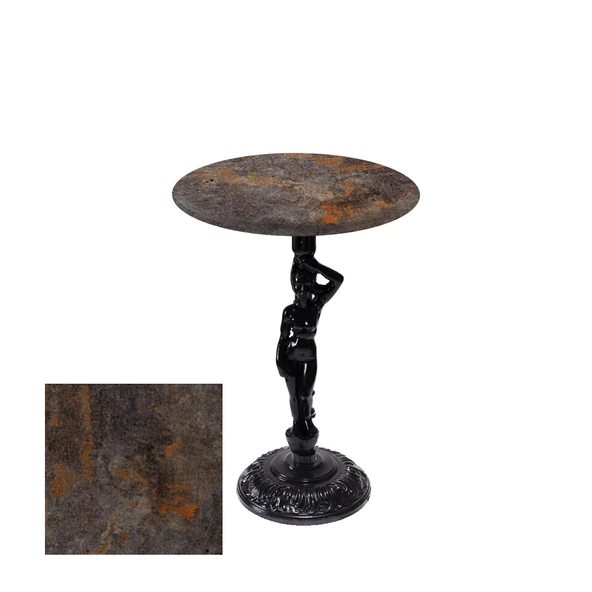 Bistro Döküm Ayak Çipa Angel Masa -  (Werzalit, Wermodin ve Allzalit Tabla 60 cm çap) - Metalic Oxid 3 ürün görseli 1