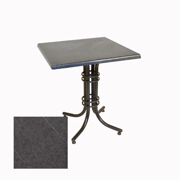 Buket Kare ESB Masa 80x80cm - (Werzalit, Wermodin ve Allzalit Tabla) - Grey Marble ürün görseli 1