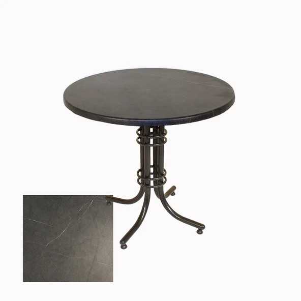 Buket Yuvarlak ESB Masa Çap 80cm - (Werzalit, Wermodin ve Allzalit Tabla) - Grey Marble ürün görseli 1